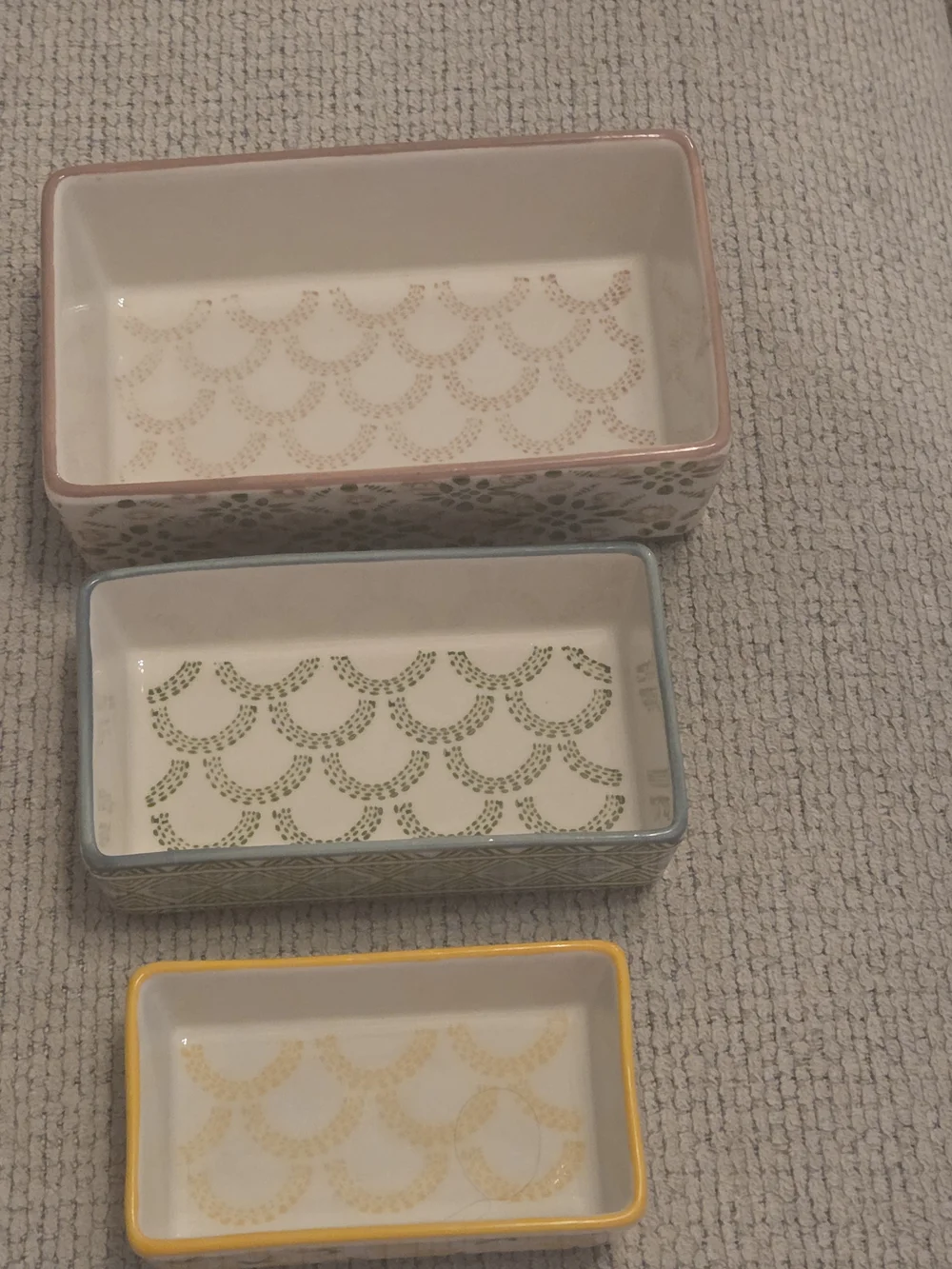 Cactus Ceramic Jewelry Trays Set in Pink, Green, and Yellow